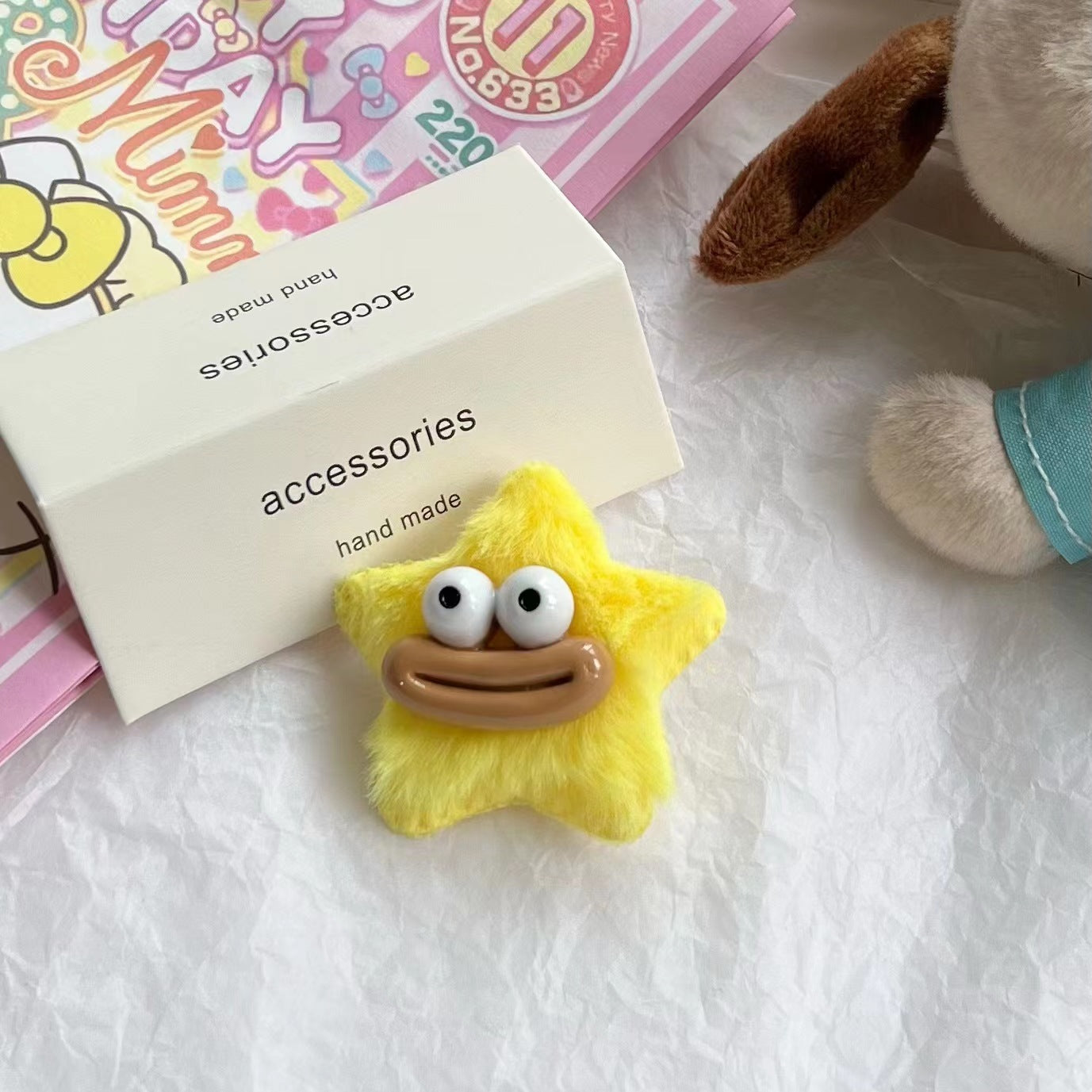 Girly Star Plush Duckbill Clip Collect Them All!